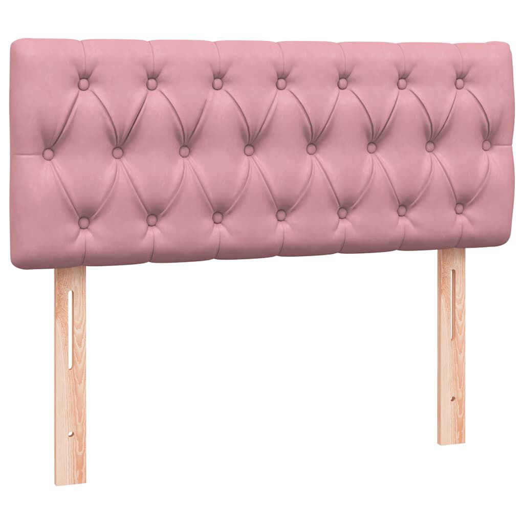 vidaXL Box Spring κρεβάτι με στρώμα ροζ 120x220 cm Βελούδινο