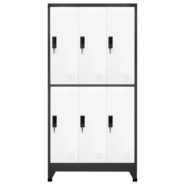 vidaXL Φοριαμός Ανθρακί και Λευκός 90 x 45 x 180 εκ. Ατσάλινος