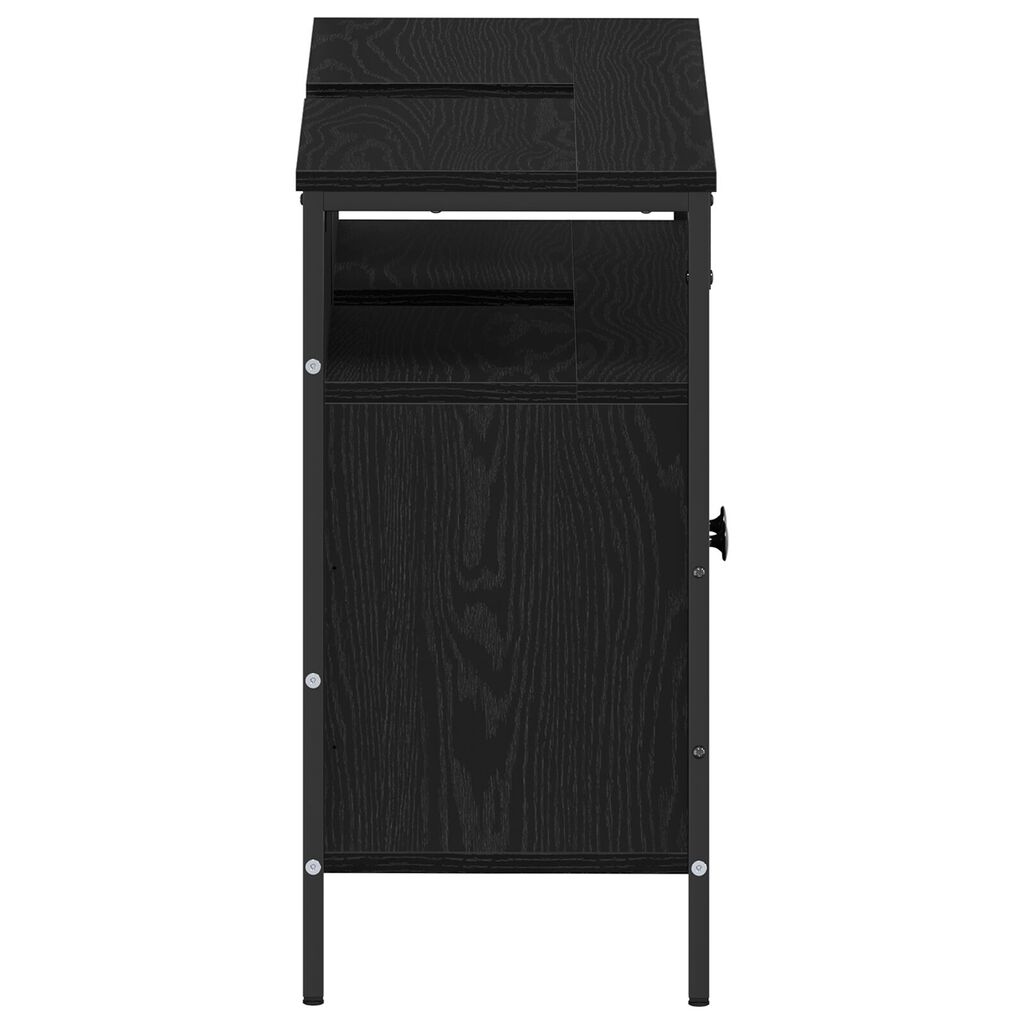 vidaXL Ντουλάπα Νιπτήρα Μαύρο Δρυς 80x30x60 εκ. Κατασκευασμένο ξύλο