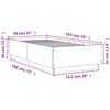 vidaXL Πλαίσιο Κρεβατιού Γκρι Σκυροδέματος 75 x 190 εκ. Επεξεργ. Ξύλο