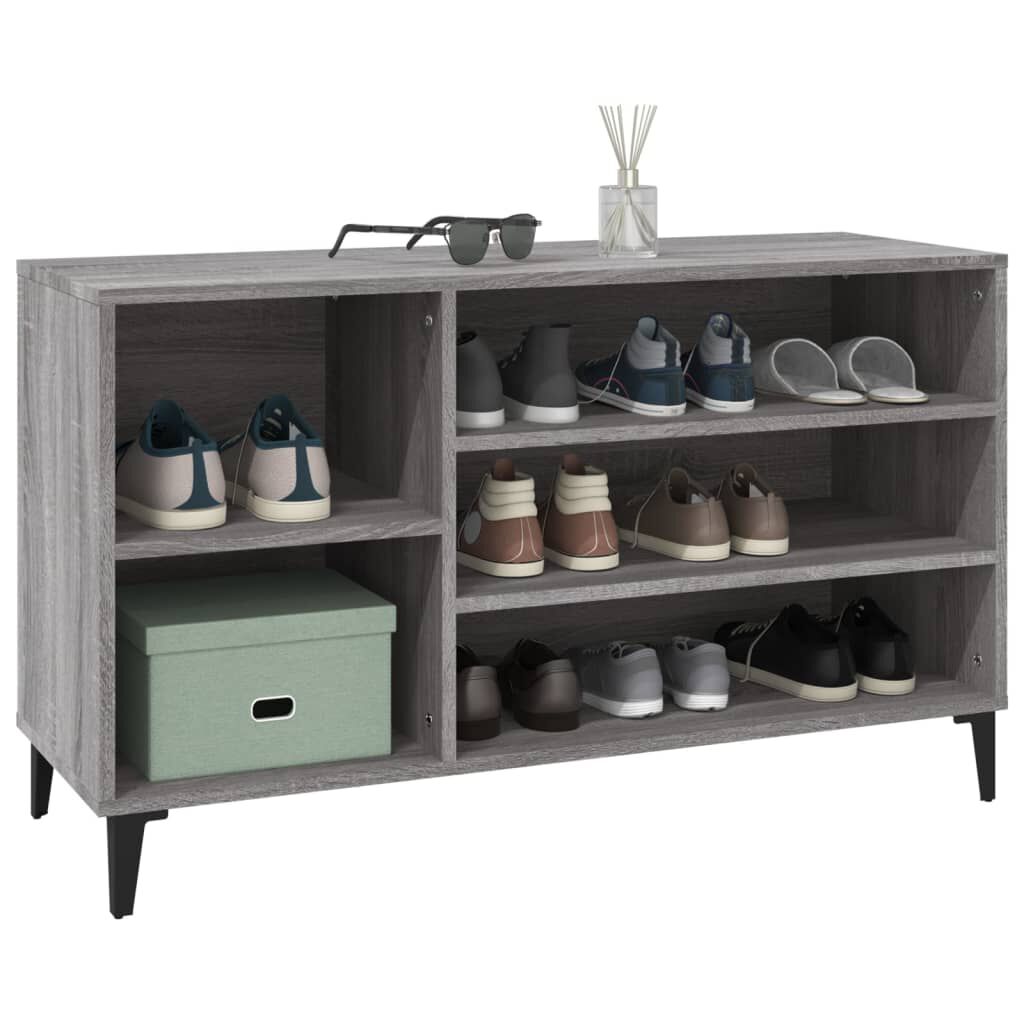 vidaXL Παπουτσοθήκη Γκρι Sonoma 102x36x60 εκ. από Επεξεργασμένο Ξύλο