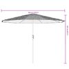 vidaXL Ομπρέλα Κήπου με LED/Ξύλινο Ιστό Χρώμα της Καφέ 324x324x247 εκ.