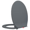 vidaXL Κάλυμμα Λεκάνης με Soft Close &amp; Quick Release Οβάλ Γκρι