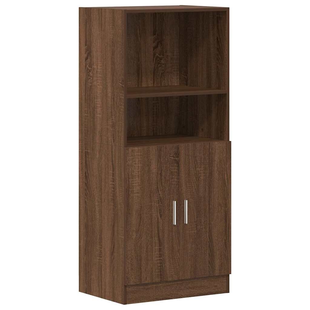 vidaXL Ντουλάπι Κουζίνας Καφέ δρυς 57x41,5x131,5 εκ. Επεξεργ. Ξύλο