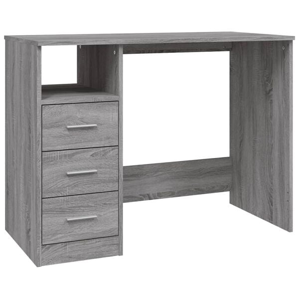 vidaXL Γραφείο με Συρτάρια Γκρι Sonoma 102x50x76 εκ Επεξεργασμένο Ξύλο