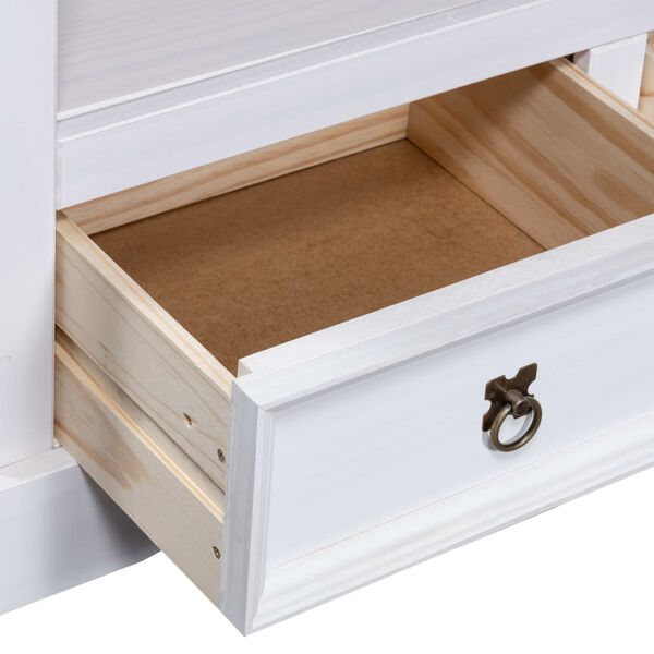 vidaXL Έπιπλο Τηλ. Μεξικ. Στιλ Corona 91x43x56 Λευκό εκ. Ξύλο Πεύκου