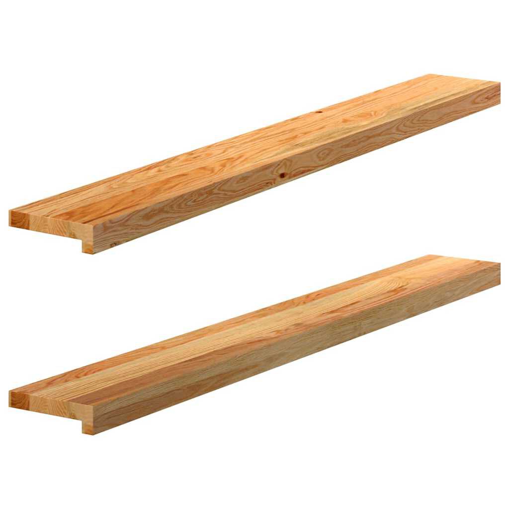 vidaXL Περβάζια παραθύρων 2 τεμ. Αν. Καφέ 120x15x2εκ. Μασίφ Ξύλο Δρυός