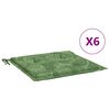 vidaXL Μαξιλάρια Καρέκλας 6 τεμ. Σχέδιο Φύλλων 40x40x4 εκ. Υφασμάτινα