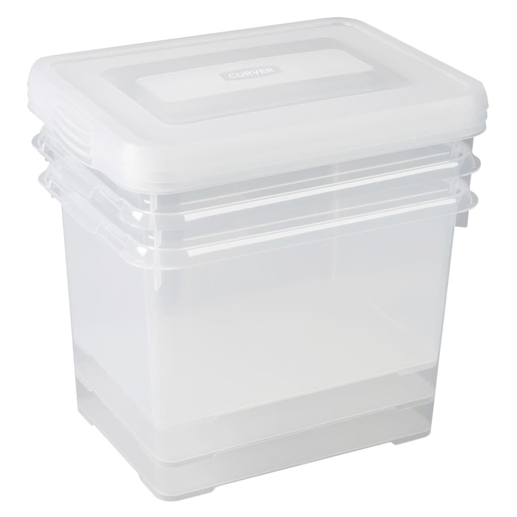 Curver Κουτιά Αποθήκευσης Σετ Handy 3x20 Λ. Διαφανή