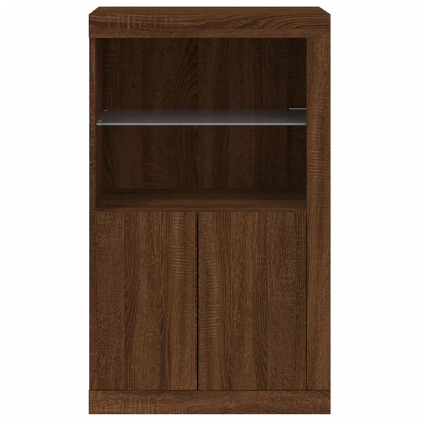 vidaXL Nτουλάπι Βοηθητικό με Φώτα LED Καφέ Δρυς Επεξεργασμένο Ξύλο