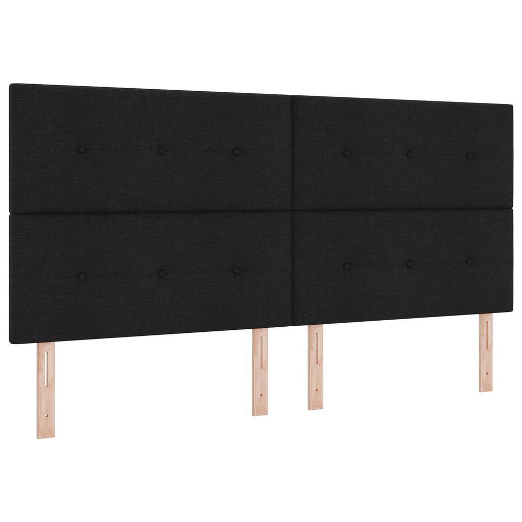 vidaXL Σκελετός Κρεβατιού με κεφαλάρι Μαύρο 200 x 200 cm ύφασμα