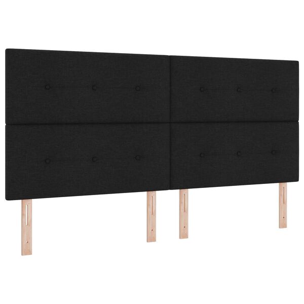 vidaXL Σκελετός Κρεβατιού με κεφαλάρι Μαύρο 200 x 200 cm ύφασμα