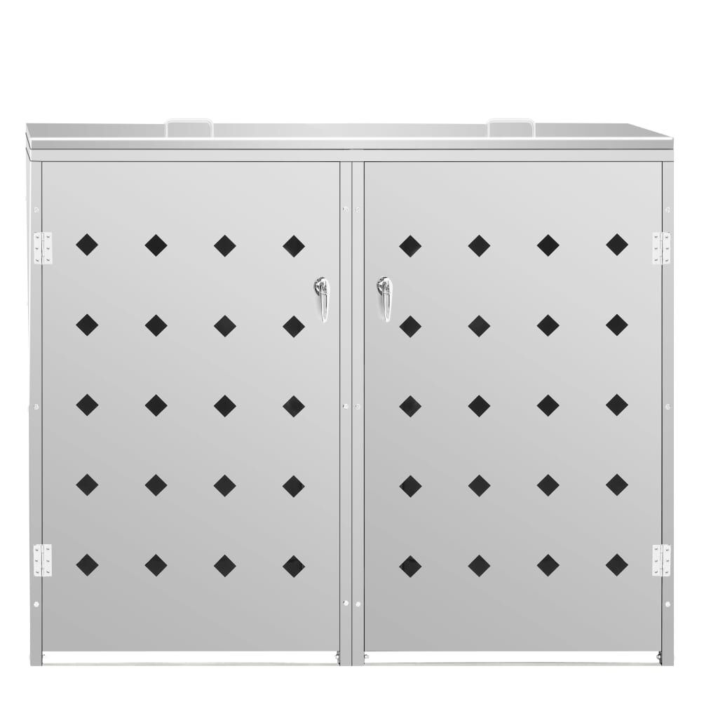 vidaXL Πλαίσιο Διπλό για Κάδους Απορριμμάτων 240 L Ανοξείδωτο Ατσάλι