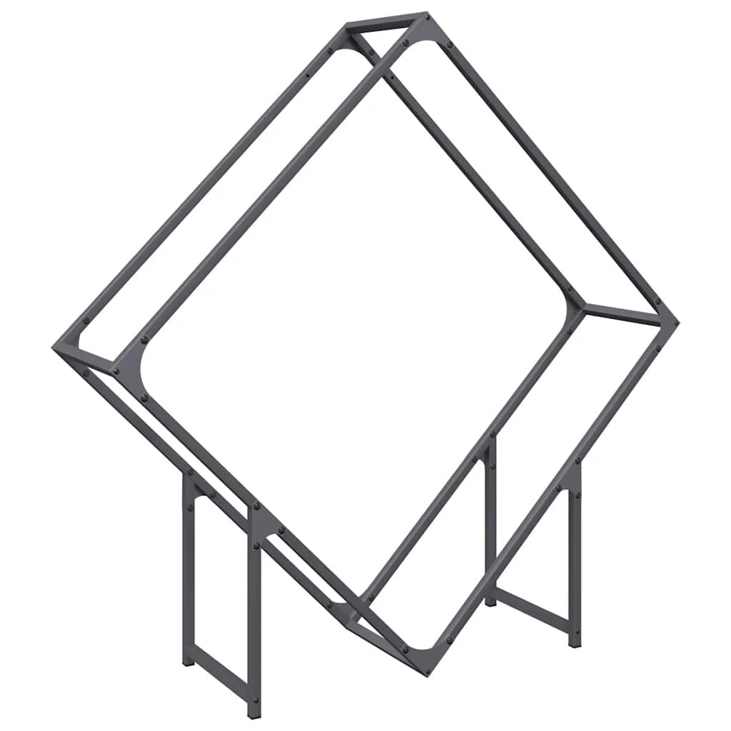vidaXL Ράφι για καυσόξυλα Ανθρακί 100x25x100 cm Ατσάλι ψυχρής έλασης