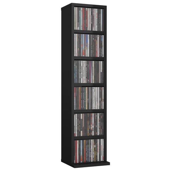 vidaXL Έπιπλο για CD Γυαλιστερό Μαύρο 21x20x88 εκ. Επεξεργασμένο Ξύλο