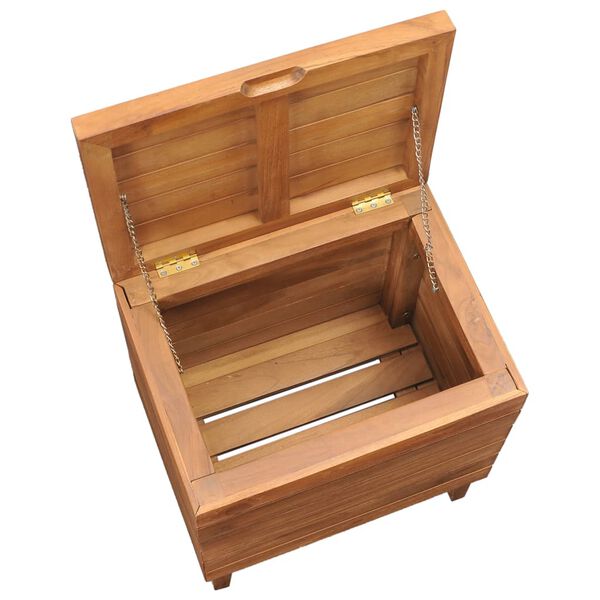 vidaXL Καλάθι Απλύτων 40 x 30 x 45 εκ. από Μασίφ Ξύλο Teak
