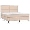 vidaXL Κρεβάτι Boxspring με Στρώμα Καπουτσίνο 180x200 εκ. Συνθ. Δέρμα