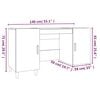 vidaXL Γραφείο Καπνιστή Δρυς 140 x 50 x 75 εκ. από Επεξεργασμένο Ξύλο