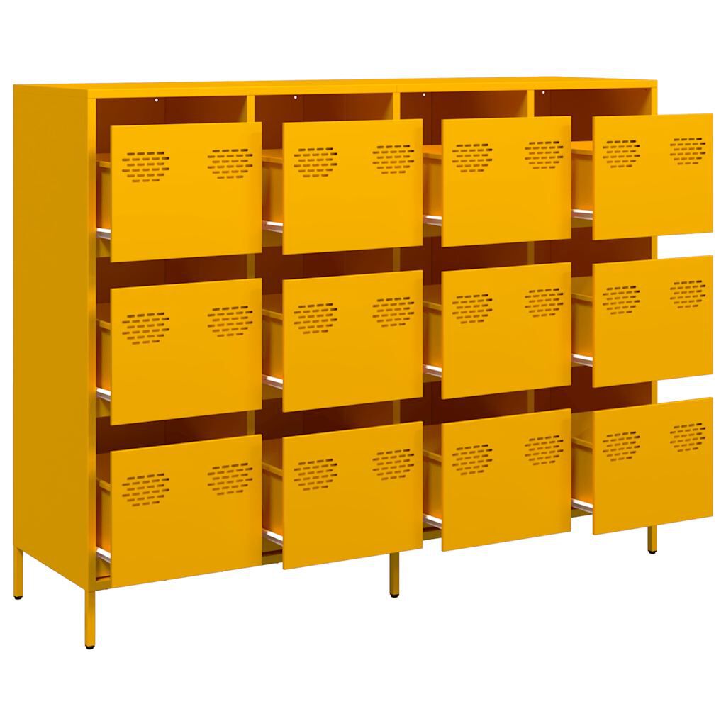 vidaXL Sideboard Μουστάρδα κίτρινη 135x39x103,5cm Ατσάλι ψυχρής έλασης