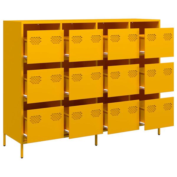 vidaXL Sideboard Μουστάρδα κίτρινη 135x39x103,5cm Ατσάλι ψυχρής έλασης