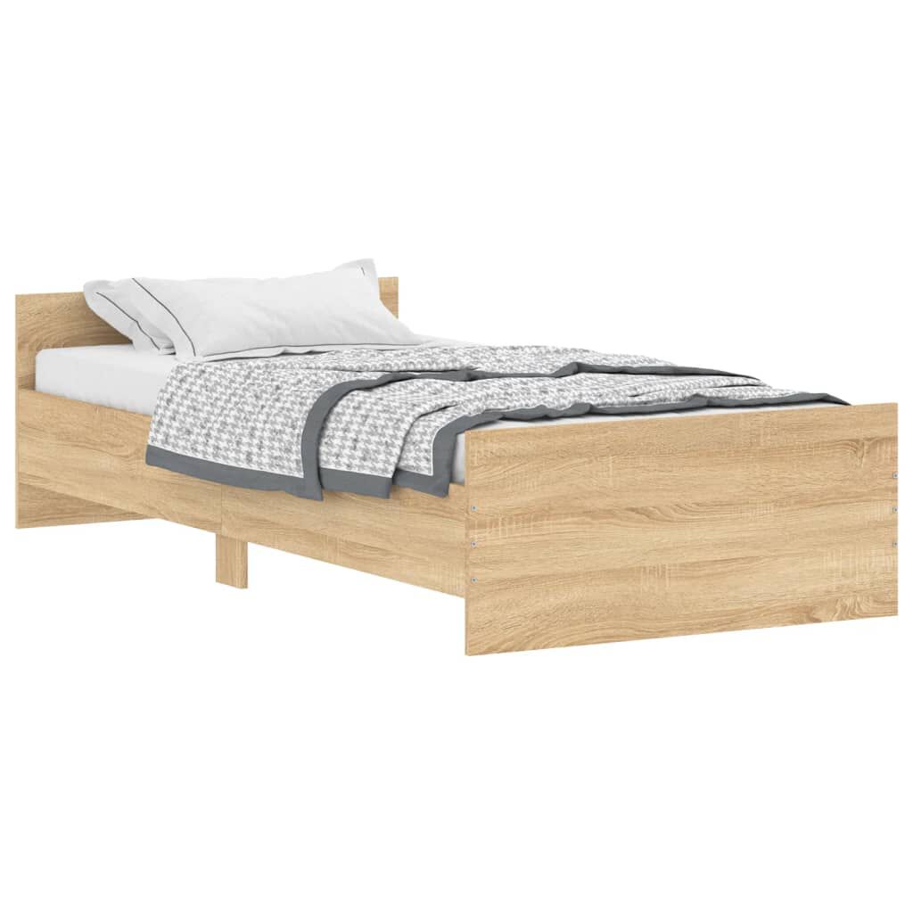 vidaXL Πλαίσιο Κρεβ. Χωρ. Στρώμα Sonoma Δρυς 90x200 εκ. Επεξ. Ξύλο