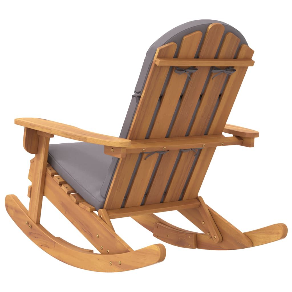 vidaXL Καρέκλα Κουνιστή Adirondack με Μαξιλάρια από Μασίφ Ξύλο Ακακίας