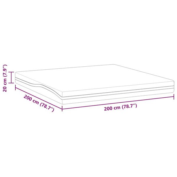 vidaXL Στρώμα Λευκό, Γκρι 200 x 200 cm Pěna