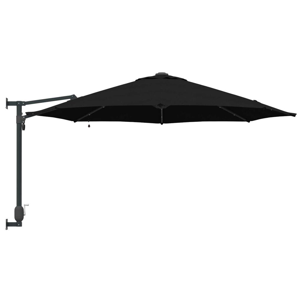 vidaXL Ομπρέλα Κήπου Μαύρο 248 x 248 x 148 εκ. Πολυεστέρας, Χάλυβας