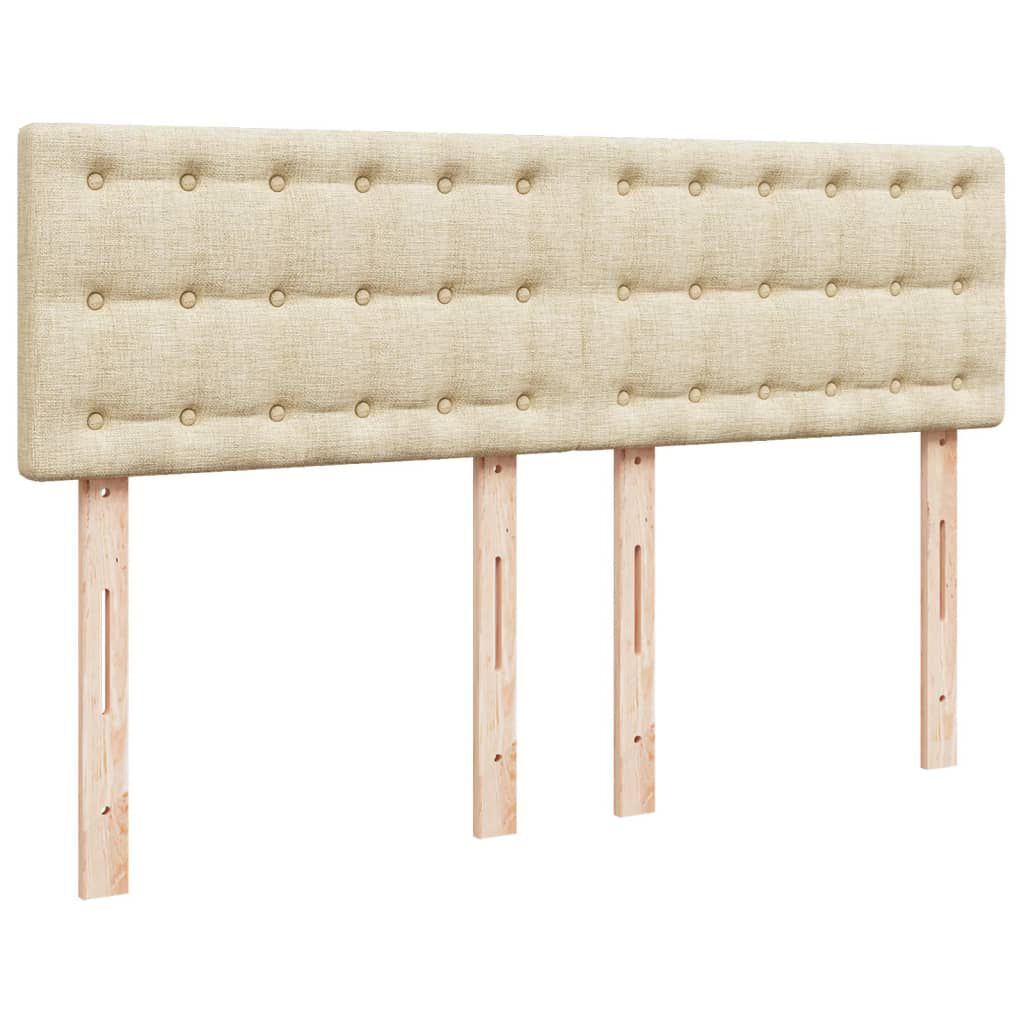 vidaXL Κρεβάτι Boxspring με Στρώμα Κρεμ 140x200 εκ. Υφασμάτινο