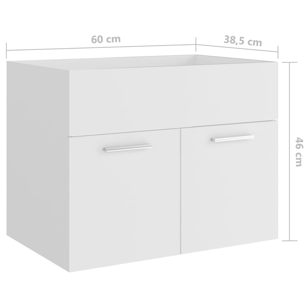 vidaXL Ντουλάπι Νιπτήρα Λευκό 60x38,5x46 εκ. από Επεξεργασμένο Ξύλο