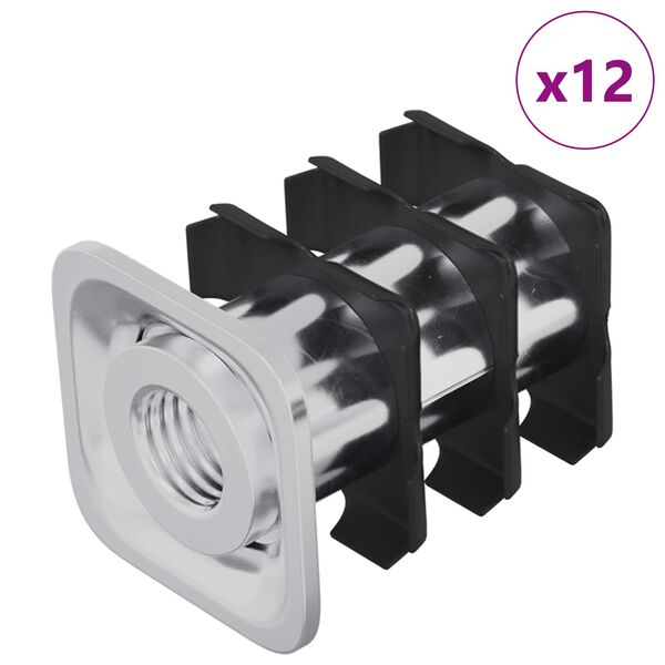 vidaXL &Epsilon;&iota;&sigma;&alpha;&gamma;&omega;&gamma;ή &Sigma;&omega;&lambda;ή&nu;&alpha; &mu;&epsilon; &Sigma;&pi;&epsilon;ί&rho;&omega;&mu;&alpha; 12 pcs &Mu;&alpha;ύ&rho;&omicron; &kappa;&alpha;&iota; &Alpha;&sigma;&eta;&mu;ί