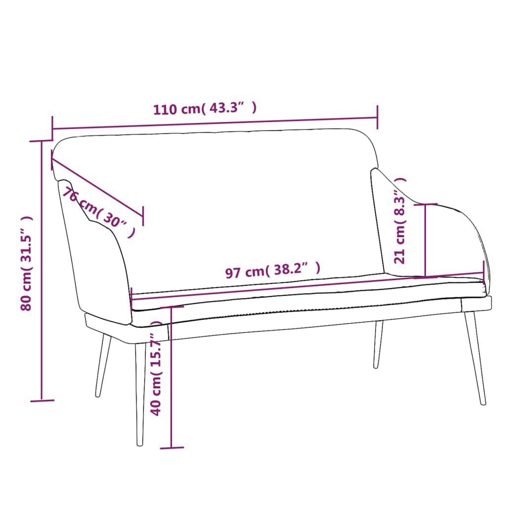 vidaXL Πάγκος Σκούρο Γκρι 110x76x80 εκ. Βελούδινος