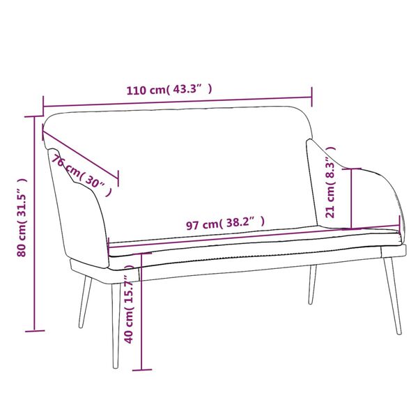 vidaXL Πάγκος Σκούρο Γκρι 110x76x80 εκ. Βελούδινος