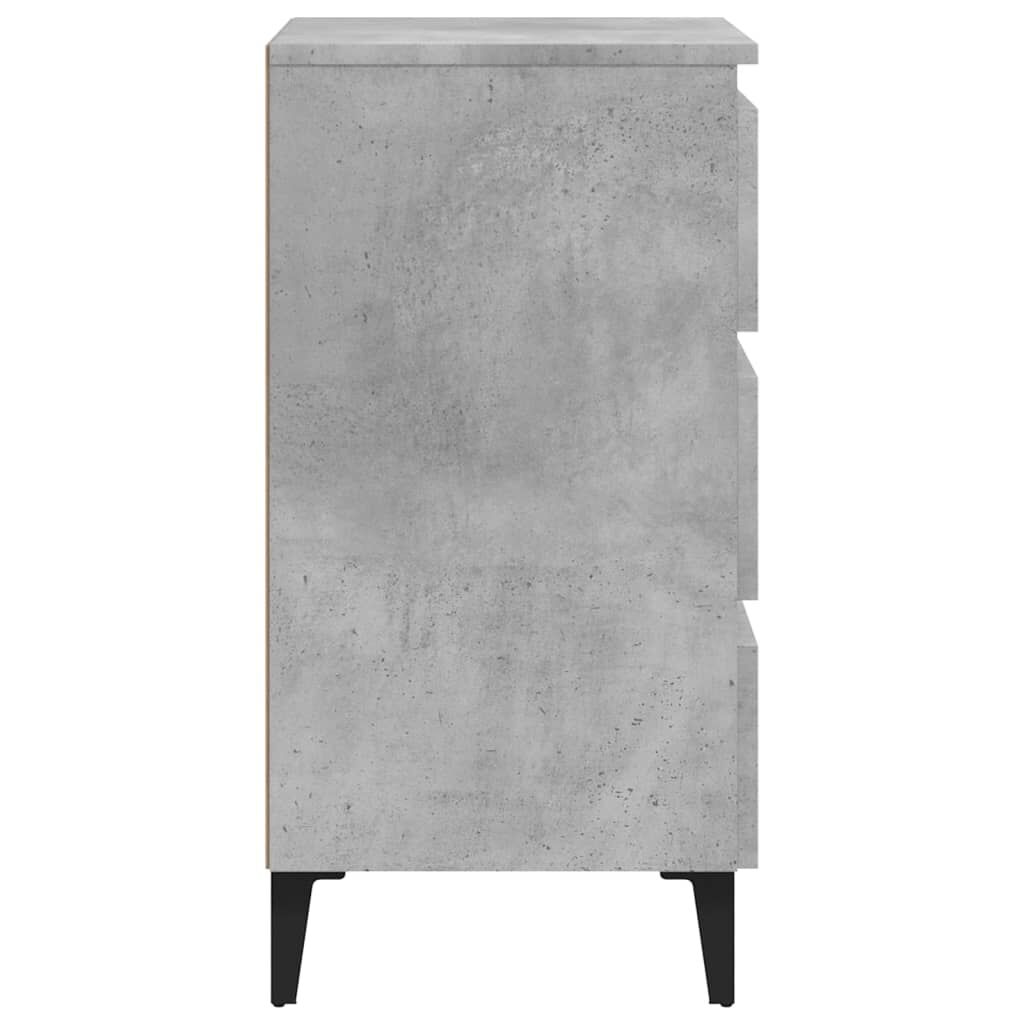 vidaXL Κομοδίνα 2 τεμ. Γκρι Σκυροδέματος 40x35x69 εκ. Μεταλλικά Πόδια
