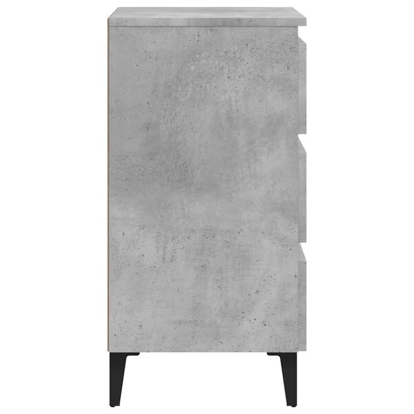 vidaXL Κομοδίνα 2 τεμ. Γκρι Σκυροδέματος 40x35x69 εκ. Μεταλλικά Πόδια