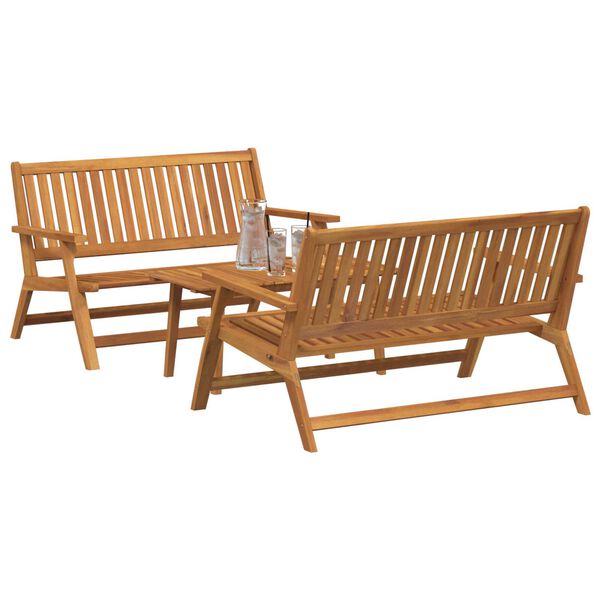 vidaXL Σετ Εξωτερικής Τραπέζης 3 pcs Καφέ Μασίφ ξύλο ακακίας