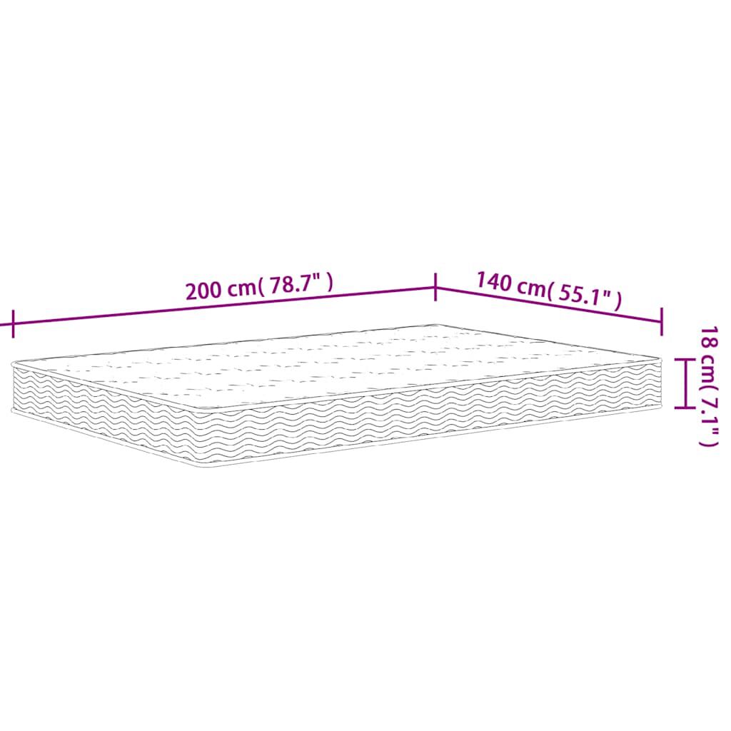 vidaXL Στρώμα με Bonnell Springs Μεσαία Σκληρότητα 140 x 190 εκ.