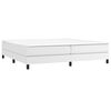 vidaXL Κρεβάτι Boxspring με Στρώμα Λευκό 200x200 εκ. Συνθετικό Δέρμα