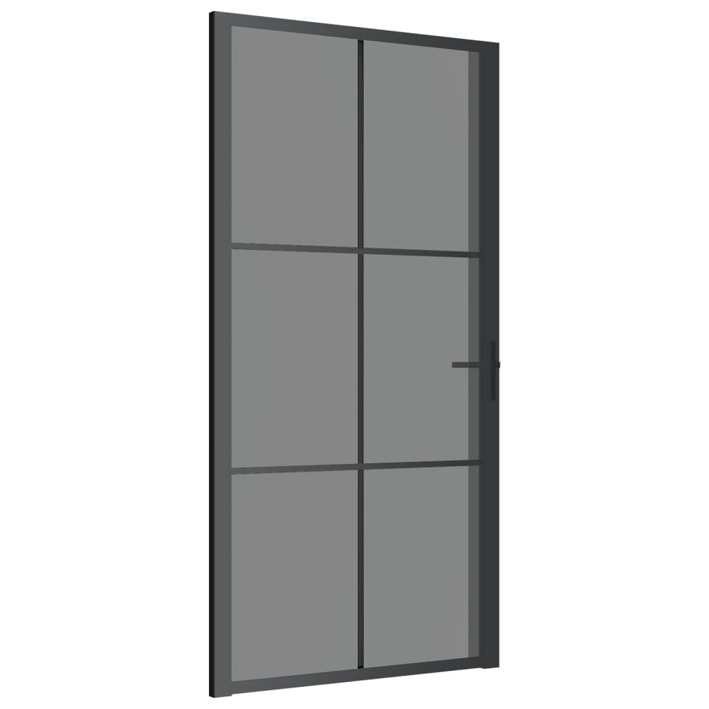 vidaXL Εσωτερική Πόρτα 102,5x201,5 εκ. Μαύρο ESG Γυαλί και Αλουμίνιο