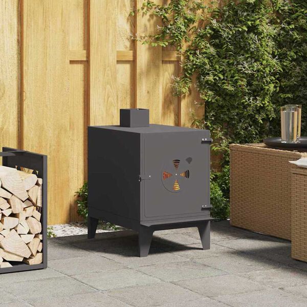 vidaXL Σόμπα Κατασκήνωσης με αέρα αέρα Μαύρο 35 x 50 x 60 εκ Ατσάλι
