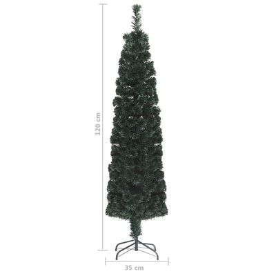 vidaXL Χριστουγεν. Δέντρο Slim Τεχνητό με Βάση / Οπτικές Ίνες 120 εκ.