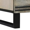 vidaXL Κομοδίνο Λευκό και μαύρο 40 x 33 x 46 εκ. Μασίφ ξύλο μάνγκο