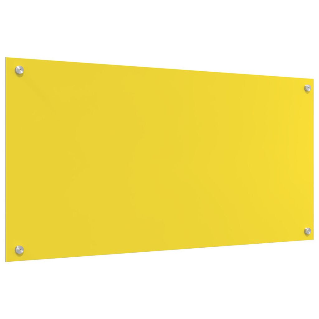 vidaXL Κουζινάκι Πίσω Σπασίματος Κίτρινο 100x50x0,6 εκ Σκληρυμένο Γυαλί
