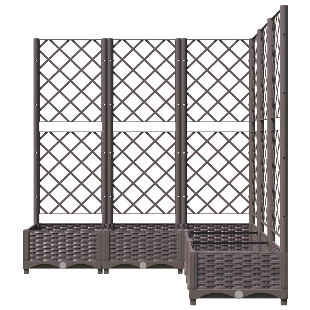 vidaXL Ζαρντινιέρα Κήπου με Καφασωτό Καφέ 120x120x121,5 εκ. από PP