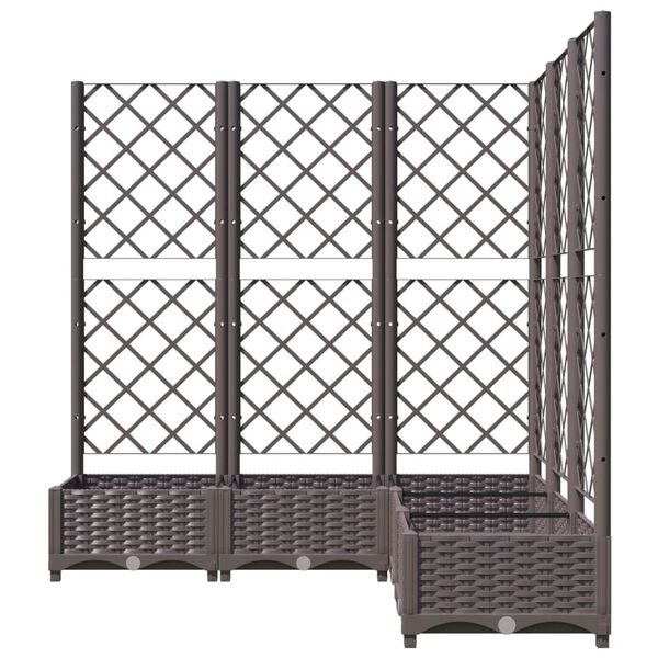 vidaXL Ζαρντινιέρα Κήπου με Καφασωτό Καφέ 120x120x121,5 εκ. από PP