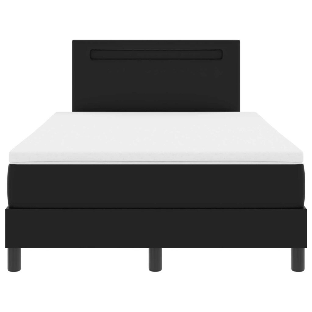 vidaXL Κρεβάτι με στρώμα σε μαύρο, 120x200 εκ, τεχνητό δέρμα