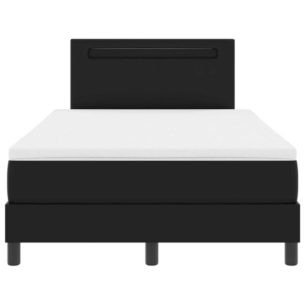 vidaXL Κρεβάτι με στρώμα σε μαύρο, 120x200 εκ, τεχνητό δέρμα
