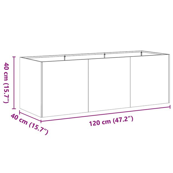 vidaXL Ζαρντινιέρα 120x40x40 εκ. Ατσάλι Σκληρυθέν στον Αέρα