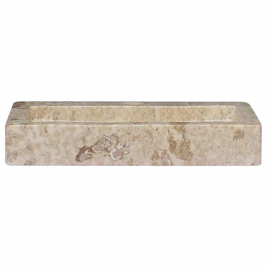 vidaXL Νιπτήρας Επιτοίχιος Κρεμ 38 x 24 x 6,5 εκ. Μαρμάρινος