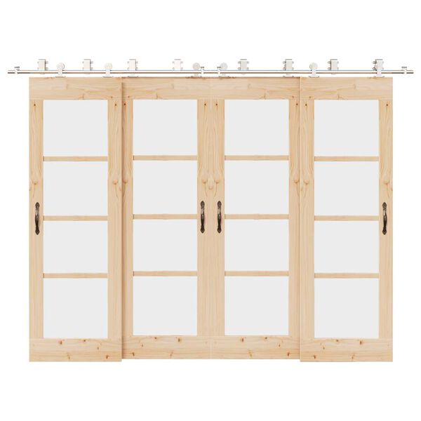 vidaXL Μηχανισμός Συρόμενης Μεσόπορτας Ασημί 366 εκ. Ανοξείδωτο Ατσάλι